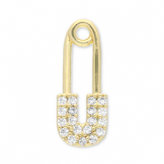 Métal TQ laiton breloques goupille de sécurité Doré-transparent