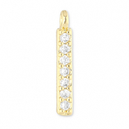 Métal TQ laiton breloques barre Doré-transparent