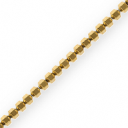 Perles h&eacute;matites hexagone Dor&eacute;