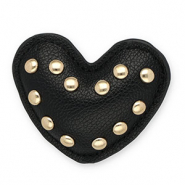 Pendentifs accroche-regard avec clous coeur Noir-doré