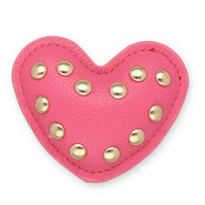 Pendentifs accroche-regard avec clous coeur Rose fonc&eacute;-dor&eacute;