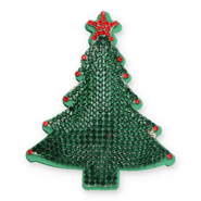 Pendentifs accroche-regard avec strass sapin de No&euml;l Vert fonce-rouge