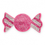 Pendentifs accroche-regard avec strass bonbon Rose foncé-cristal