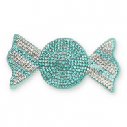 Pendentifs accroche-regard avec strass bonbon Turquoise-cristal