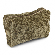 BY31® Trousse en velours avec des cercles cousus Marron olive