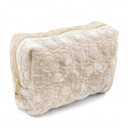 BY31® Trousse en velours avec des cercles cousus Beige