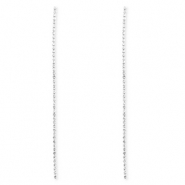 Métal TQ laiton boucles d'oreilles / puces d’oreilles avec strass Argenté-cristal