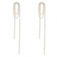 Boucles d'oreilles / puces d’oreilles en laiton Eco-brass® avec strass Doré-cristal