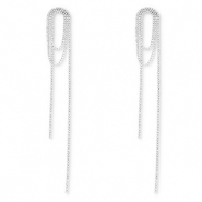 Boucles d'oreilles / puces d’oreilles en laiton Eco-brass® avec strass Argenté-cristal