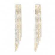 Boucles d'oreilles / puces d’oreilles en laiton Eco-brass® avec strass Doré-cristal