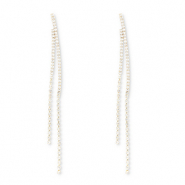 Boucles d'oreilles / puces d’oreilles en laiton Eco-brass® avec strass Doré-cristal