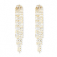Boucles d'oreilles / puces d’oreilles en laiton Eco-brass® avec strass Doré-cristal