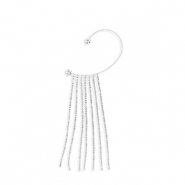 Boucles d'oreilles en laiton Eco-brass® ear cuff avec strass Argenté-cristal