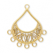 Appr&ecirc;ts en acier Inox breloques goutte avec 7 anneaux Dor&eacute;