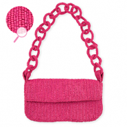 Sac à main avec perles en verre Fuchsia
