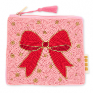 BY31® Trousse nœud Rose clair-rouge-doré