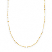 BY31® Colliers en acier Inox chaîne maille avec boules Doré