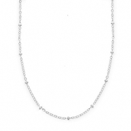 BY31® Colliers en acier Inox chaîne maille avec boules Argenté
