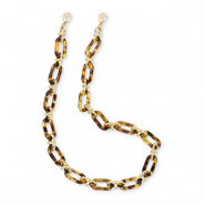 Cordon t&eacute;l&eacute;phonique tendance en acrylique Marron dor&eacute;-dor&eacute;