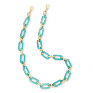 Cordon t&eacute;l&eacute;phonique tendance en acrylique Vert persan-dor&eacute;