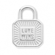 Breloques en acier Inox fermoir "love wins" Argenté