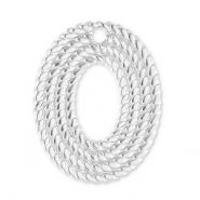 Breloques en acier Inox ovale Argenté