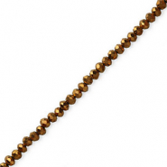 Perles &agrave; facettes 4x3 mm disque Heishi Bronze m&eacute;tallique