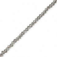 Perles &agrave; facettes 4x3 mm disque Heishi Gris-pearl shine coating