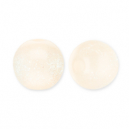 Perles acryliques avec pailletes 12 mm Jaune vanille-turquoise