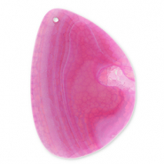 Pierres naturelles pendentifs Agate ovale Multicolore rose-violet