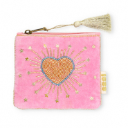BY31® Trousse cœur avec étoiles Rose-bleu clair-doré
