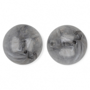 Perles acryliques 20 mm rond Gris-marbr&eacute;