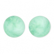Perles acryliques 16 mm rond Vert menthe-marbré