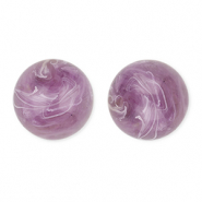 Perles acryliques 16 mm rond Violet-marron-marbré