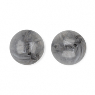 Perles acryliques 12 mm rond Gris-marbré