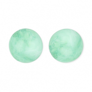 Perles acryliques 12 mm rond Vert menthe-marbré