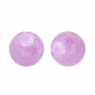 Perles acryliques 12 mm rond Violet lavande-marbré