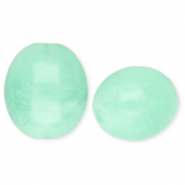 Perles acryliques ovale Vert menthe-marbr&eacute;