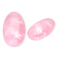Perles acryliques oblong ovale Rose-marbr&eacute;
