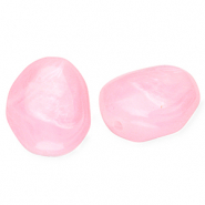 Perles acryliques en forme d'&oelig;uf Rose-marbr&eacute;