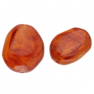 Perles acryliques en forme d'&oelig;uf Marron ambre-marbr&eacute;