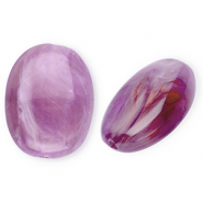 Perles acryliques ovale Violet-marron-marbr&eacute;