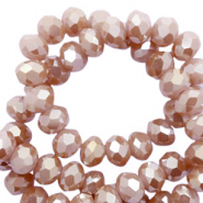 Perles à facettes 4x3mm disque Misty rose-amber coating