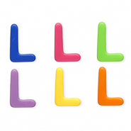 Perles acryliques alphabet lettre L Multicolore