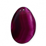 Pierres naturelles pendentifs Agate ovale Violet foncé