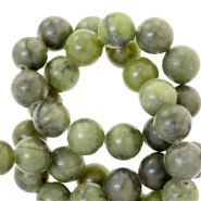 Pierres naturelles Serpentine 4mm vert olive
