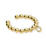 BY31® Boucles d'oreilles en acier inox ear cuff boules avec anneau Doré