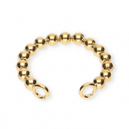 BY31® Boucles d'oreilles en acier inox ear cuff boules avec 2 anneaux Doré