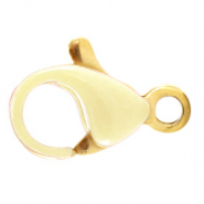 Apprêts en acier inox fermoir mousqueton 10mm Blanc cassé-doré