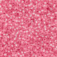 Perles de rocailles Miyuki 11/0 Pink Transparent Silver Lined 11-0022